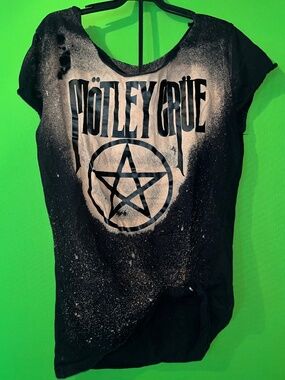 Custom Motley Crue Off the Shoulder/One Shoulder Tee
